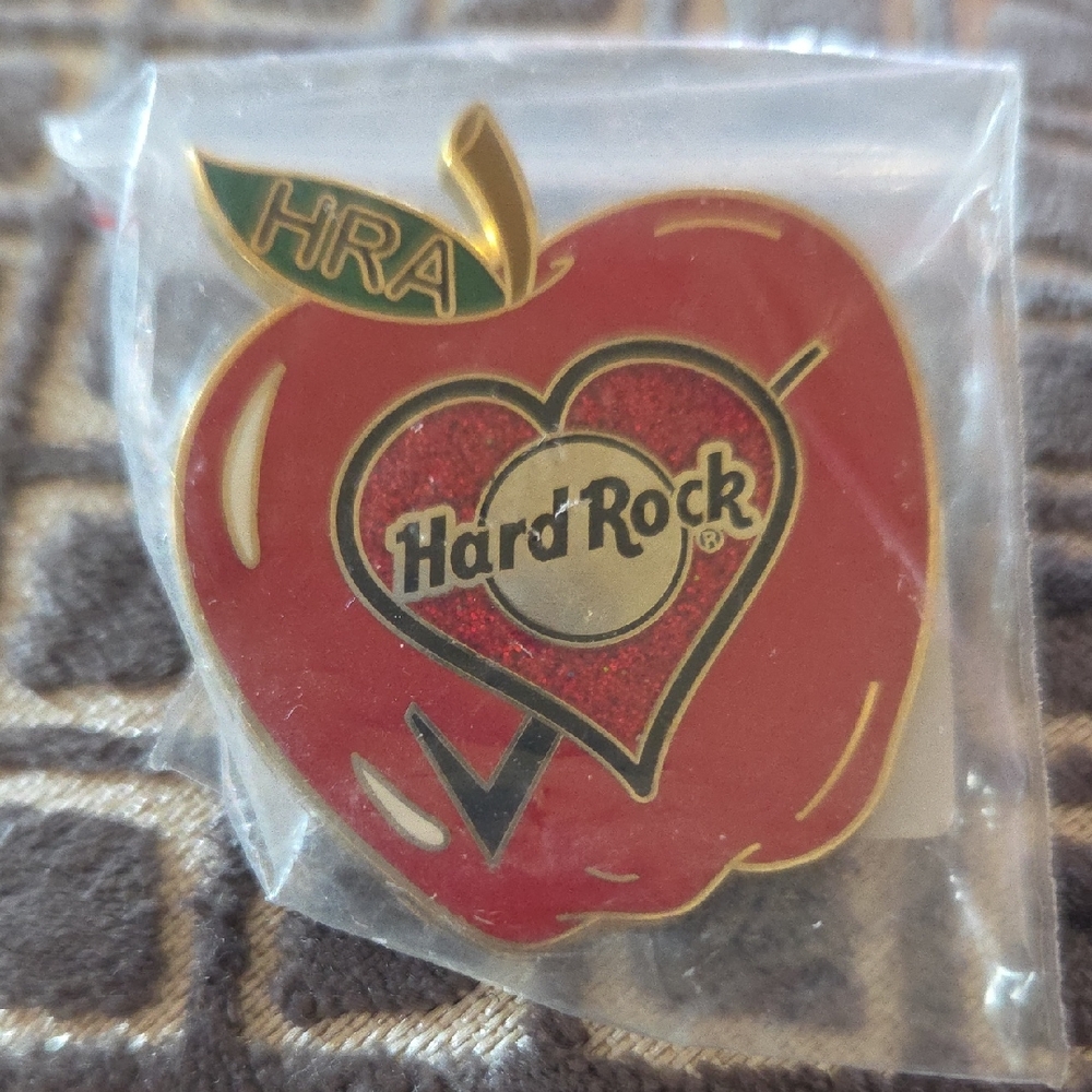 Hard Rock Red  Staff Apple Pin